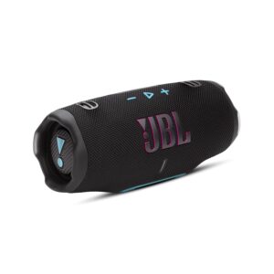 jbl charge 6, powerful pro sound with ai sound boost wireless portable bluetooth speaker,28 hrs playtime, auracast multi speaker connection, built in power bank, ip68 waterproof black & orange