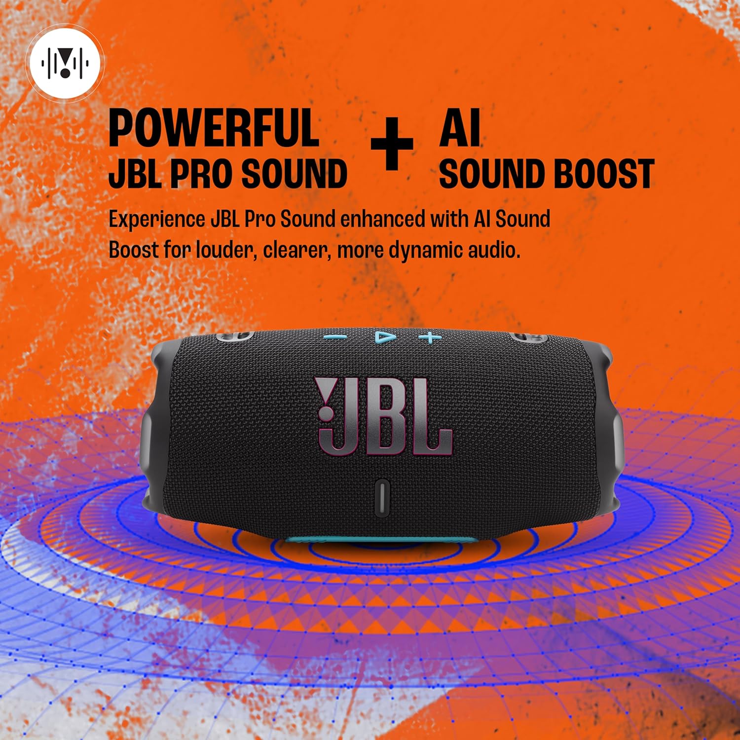 jbl charge 6, powerful pro sound with ai sound boost wireless portable bluetooth speaker,28 hrs playtime, auracast multi speaker connection, built in power bank, ip68 waterproof black & orange jbl charge 6, powerful pro sound with ai sound boost wireless portable bluetooth speaker,28 hrs playtime, auracast multi speaker connection, built in power bank, ip68 waterproof black & orange