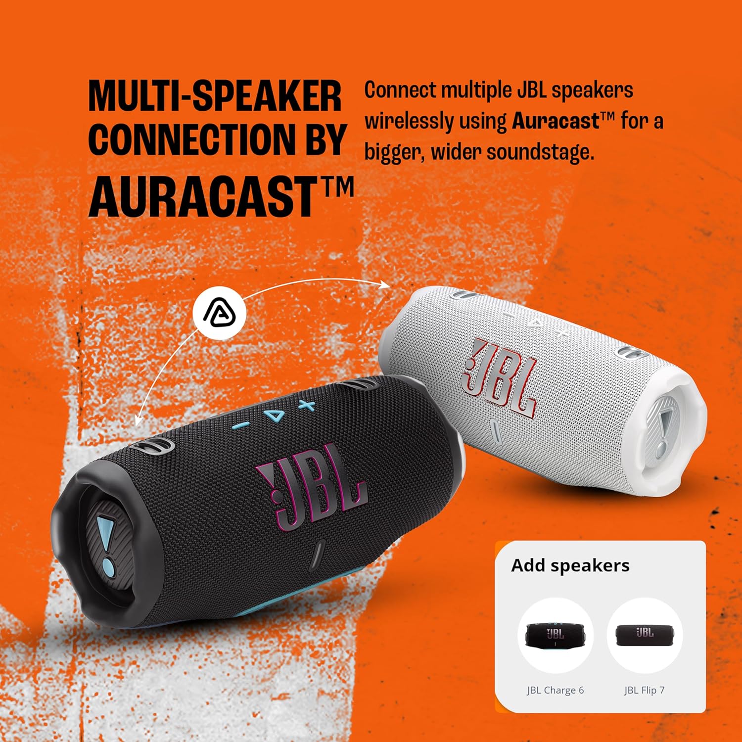 jbl charge 6, powerful pro sound with ai sound boost wireless portable bluetooth speaker,28 hrs playtime, auracast multi speaker connection, built in power bank, ip68 waterproof black & orange jbl charge 6, powerful pro sound with ai sound boost wireless portable bluetooth speaker,28 hrs playtime, auracast multi speaker connection, built in power bank, ip68 waterproof black & orange